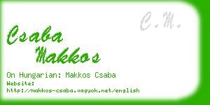 csaba makkos business card